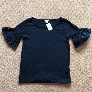 J. Crew t-shirt with lace sleeves